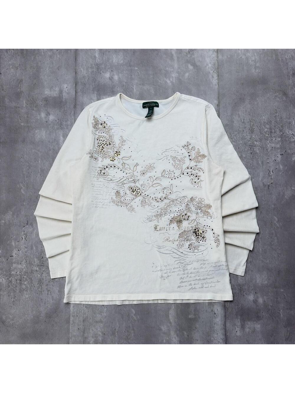 Y2K Ralph Lauren Jeans Co Grunge Floral Long Sleeve Shirt